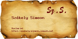 Székely Simeon névjegykártya